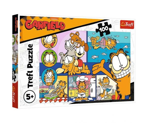 Puzzle 100 de piese Garfield cel Leneș - Trefl
