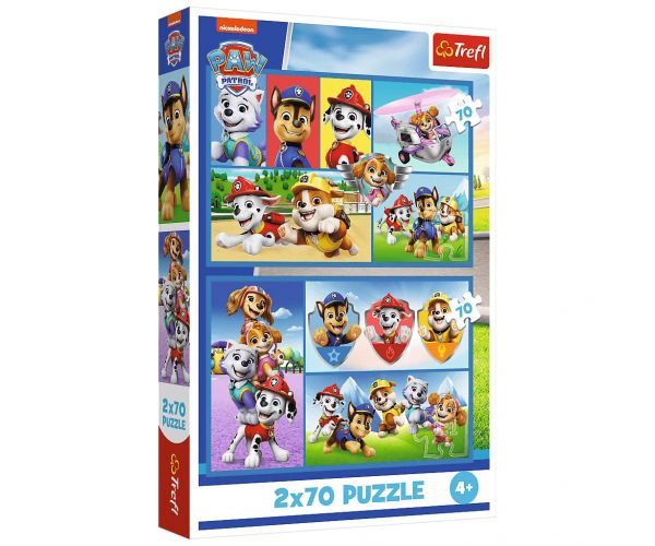 Puzzle 2x70 piese Patrula Cățelușilor - Trefl