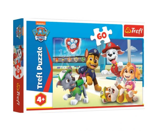 Puzzle 60 de piese cu echipa de câini Patrula cățelușilor - Trefl