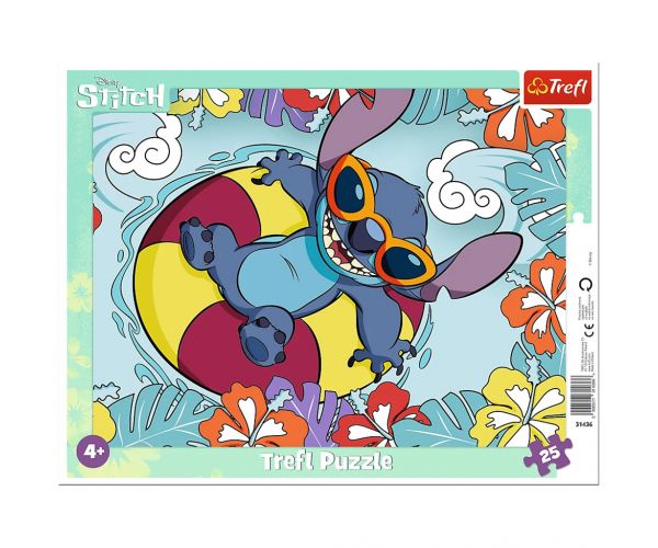 Puzzle Disney Stitch cu 25 piese, cu ramă - Trefl