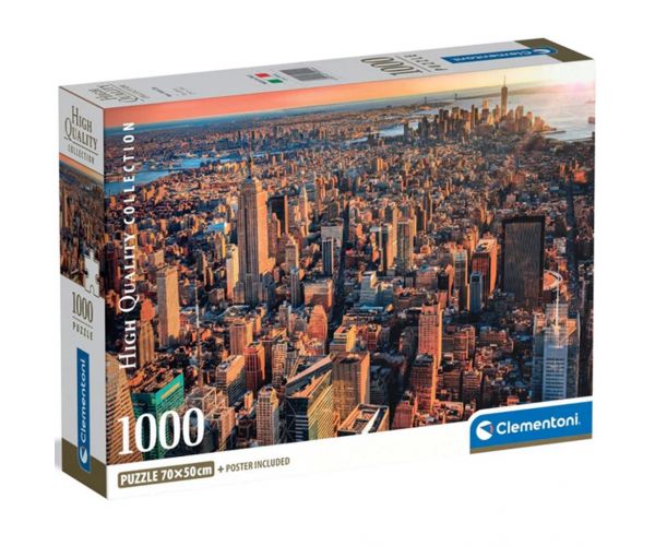 Puzzle HQC de 1000 de piese cu clădirile din New York - Clementoni