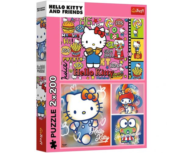 Puzzle Hello Kitty și prietenii 2x200 - Trefl