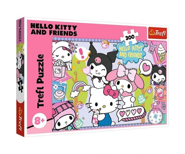 Puzzle Hello Kitty și prietenii ei, 300 de piese - Trefl