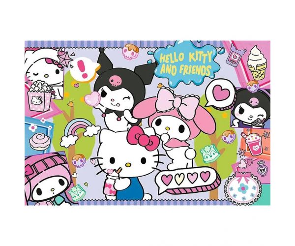 Puzzle Hello Kitty și prietenii ei, 300 de piese - Trefl