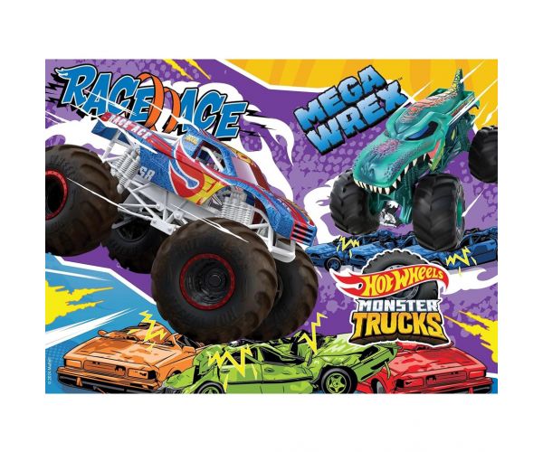 Puzzle Hot Wheels Monster Trucks, 48 de piese, 35x25 cm - Lisciani