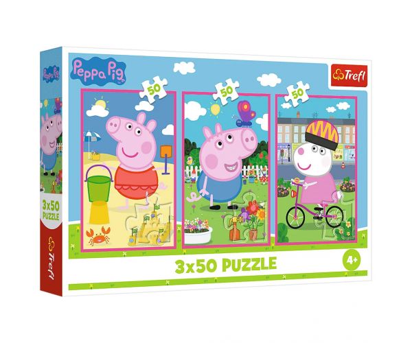 Puzzle Peppa Pig puterea prieteniei 3x50 piese - Trefl