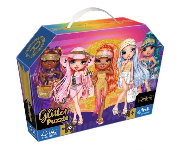 Puzzle Rainbow High cu sclipici, 70 piese - Trefl