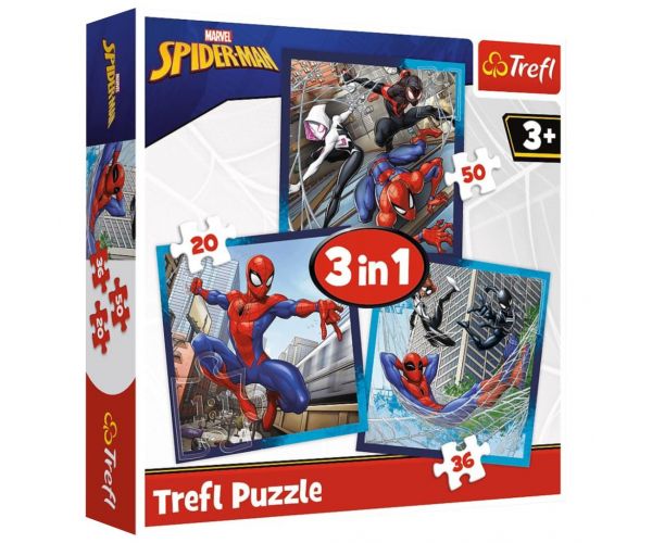 Puzzle Spider-Man 3 în 1 cu 50-36-20 piese - Trefl