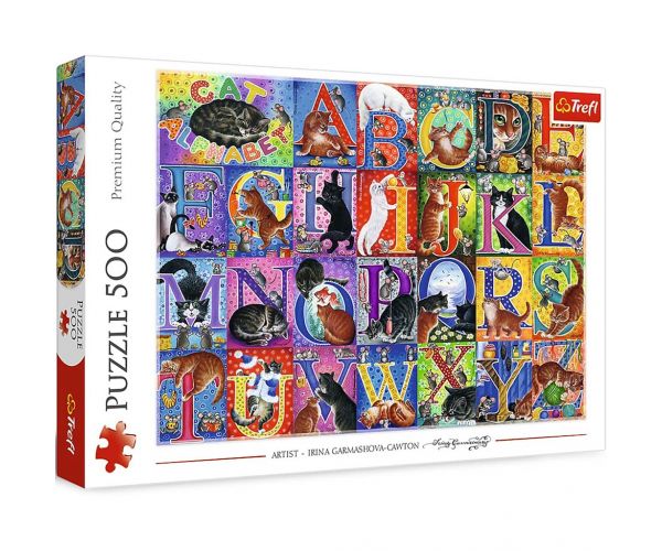 Puzzle cu 500 de piese Abecedarul pisicilor - Trefl