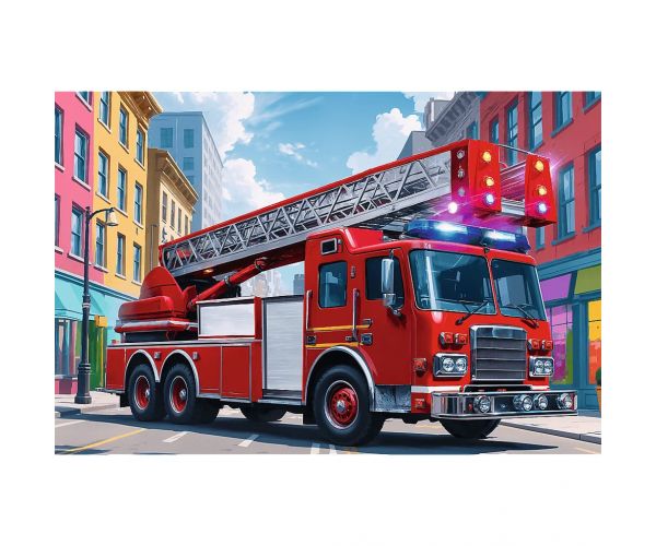 Puzzle cu 60 de piese - Mașină de pompieri - Trefl