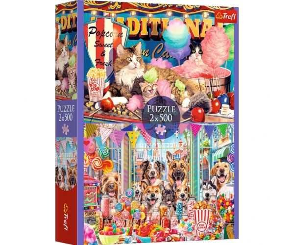 Puzzle cu animale dulci 2x500 piese - Trefl