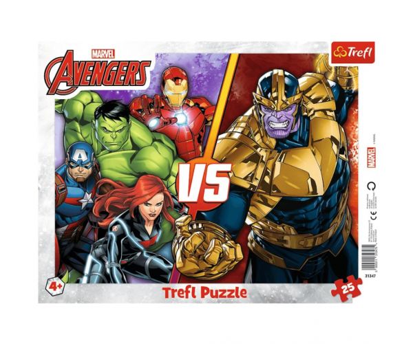 Puzzle cu ramă de 24 de piese Marvel Răzbunătorii - Trefl