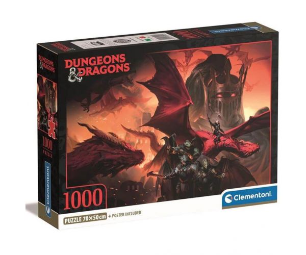 Puzzle de 1000 de piese Dungeons & Dragons cu poster - Clementoni