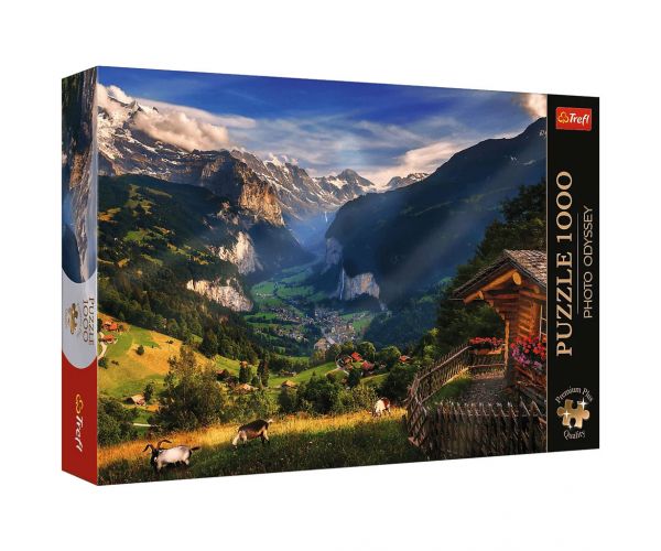 Puzzle de 1000 de piese cu Valea Lauterbrunnen - calitate Premium Plus - Trefl