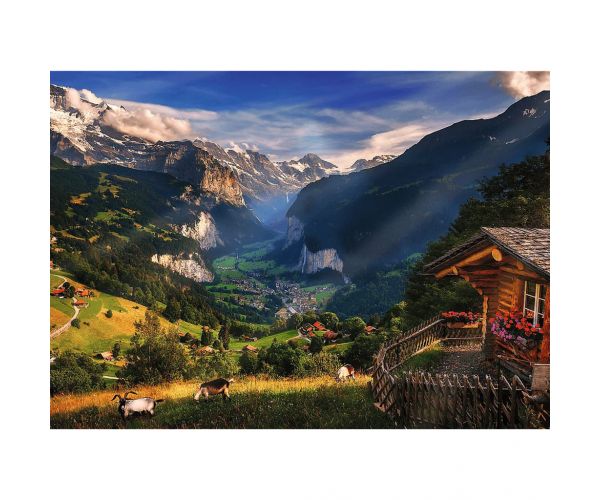 Puzzle de 1000 de piese cu Valea Lauterbrunnen - calitate Premium Plus - Trefl