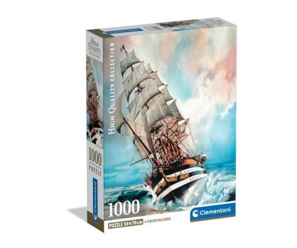 Puzzle de 1000 piese HQC cu modelul navei Amerigo Vespucci - Clementoni