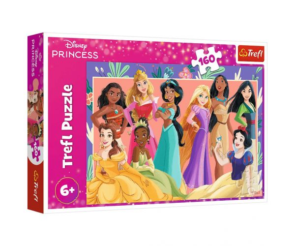 Puzzle de 160 de piese cu o imagine de grup a prințeselor Disney - Trefl