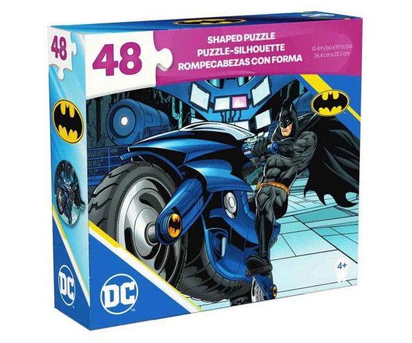 Puzzle de 48 piese DC Comics Batman pe motocicletă - Spin Master