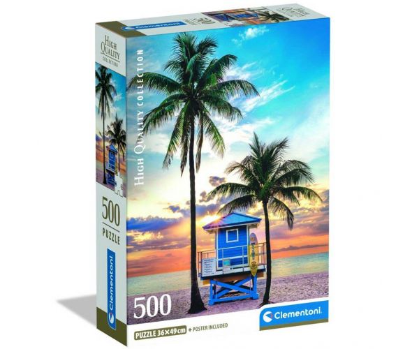 Puzzle de 500 de piese Miami Beach, Florida HQC - Clementoni