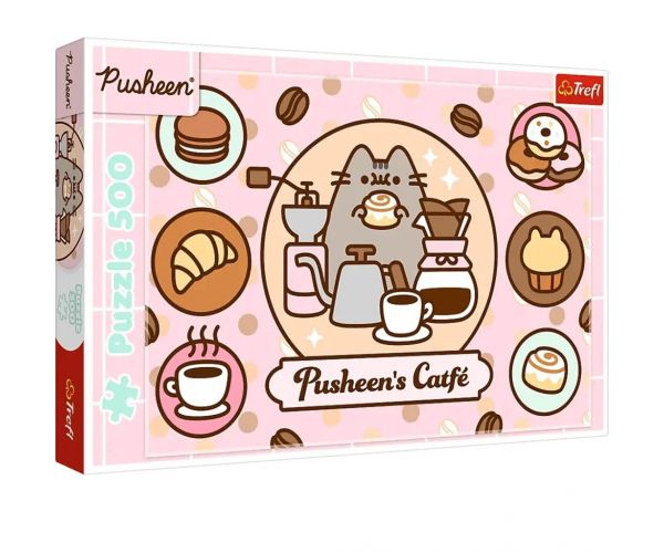 Puzzle de 500 de piese cu Pusheen la cafenea - Trefl