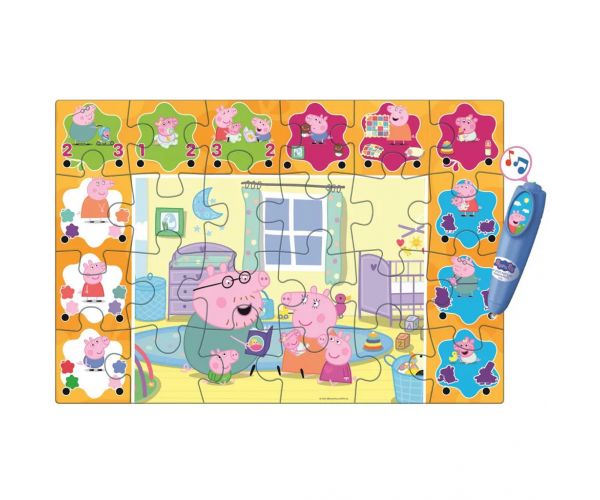 Puzzle de podea interactiv Purcelușa Peppa, 24 piese - Clementoni