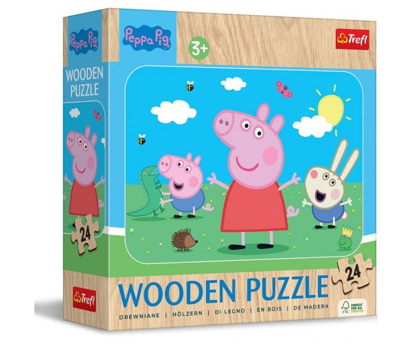 Puzzle din lemn cu 24 de piese Peppa Pig - Trefl