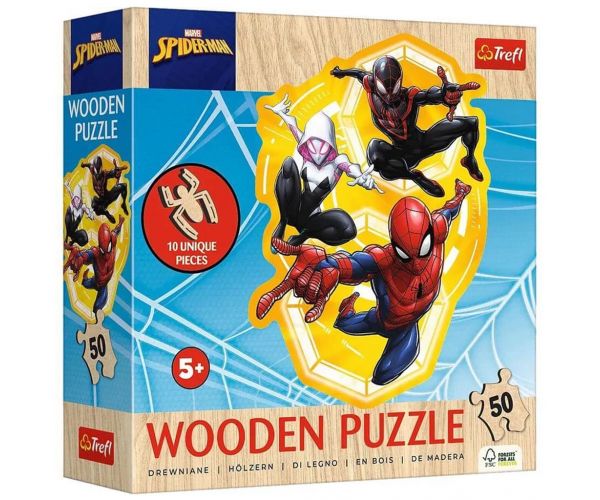 Puzzle din lemn cu 50 de piese Spider-Man - Trefl