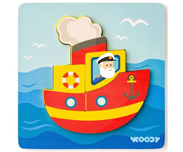 Puzzle din lemn pentru bebeluși cu 5 piese - Woodyland