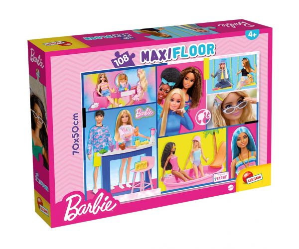 Barbie 108db-os maxi padló puzzle 70x50cm - Lisciani