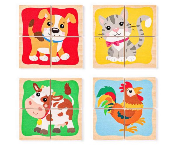 Állatos mini fa puzzle dobozban - Woodyland