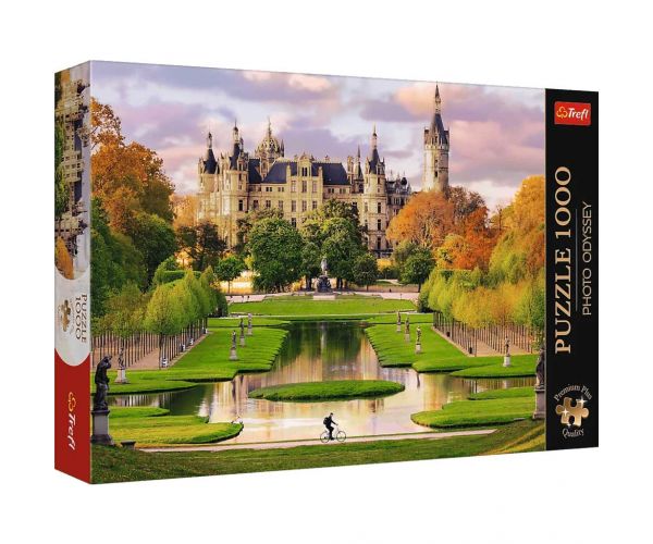 Puzzle premium de 1000 piese cu Castelul Schwerin, Germania - Trefl