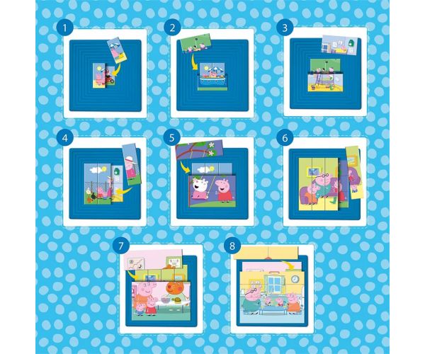 Puzzle progresiv Peppa Pig 8 în 1, 25 piese - Lisciani