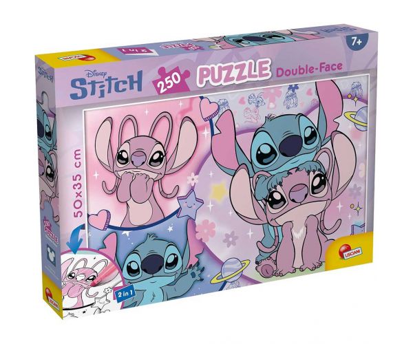 Puzzle și carte de colorat Disney Stitch 2 în 1, 250 piese, 50x35 cm - Lisciani