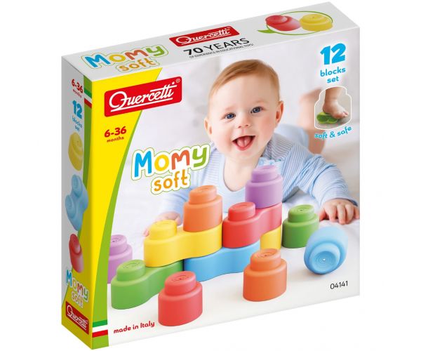 Quercetti: Momy Soft set de 12 blocuri de construcție moi