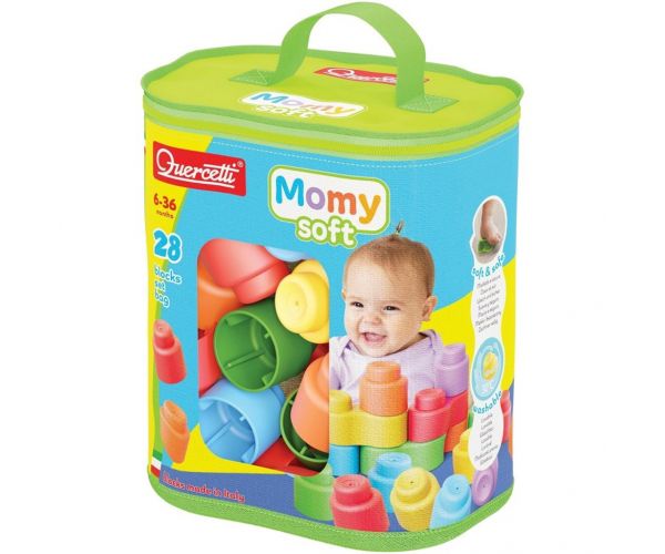 Quercetti: Set de cuburi de construcție moi Momy Soft, 28 piese