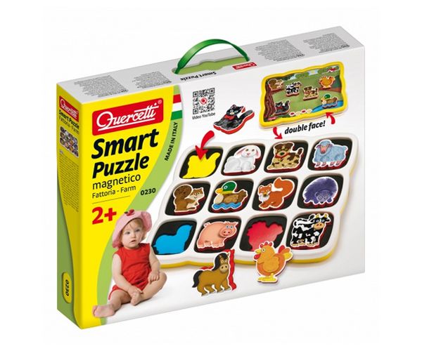 Quercetti: Háziállatos Mágneses Puzzle 12db-os