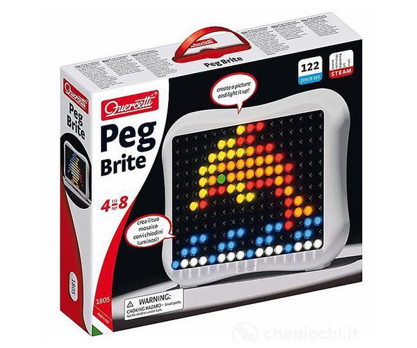 Quercetti: Peg Brite világító kristály pötyi szett 122db-os