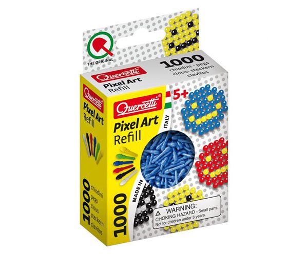 Quercetti: Pixel Art kék színű 4mm-es pötyi utántöltő 1000db-os