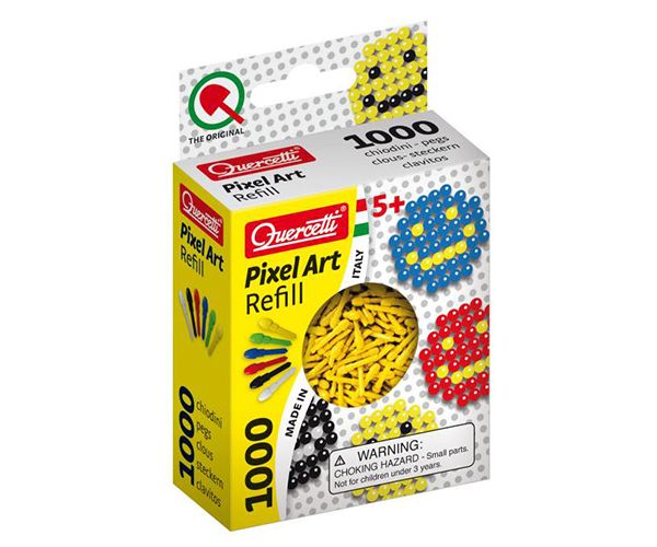 Quercetti: Pixel Art sárga színű 4mm-es pötyi utántöltő 1000db-os
