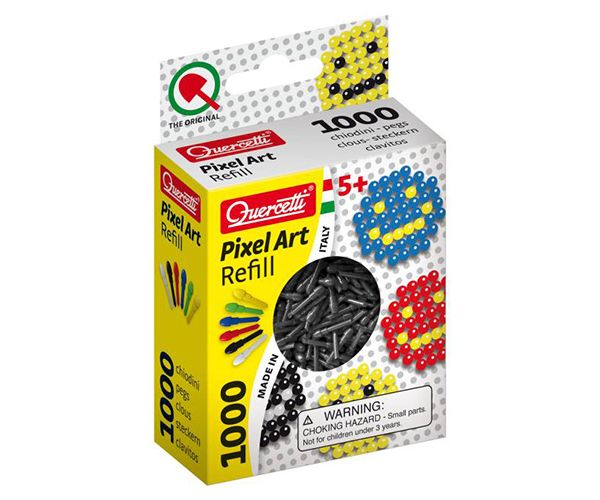 Quercetti: Pixel Art fekete színű 4mm-es pötyi utántöltő 1000db-os