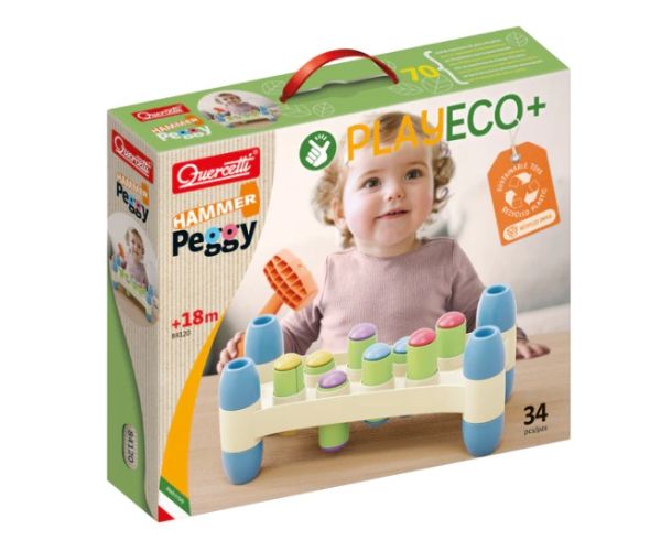 Quercetti: Play Eco Peggy joc creativ de ciocănit