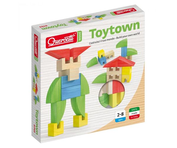 Quercetti: ToyTown Basic 15db-os fa építőjáték