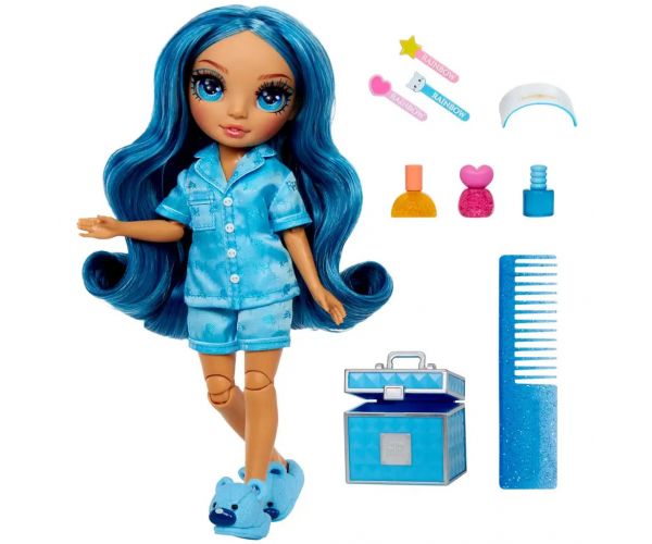 Rainbow High Jr: Petrecere în pijama păpușa de modă Skyler