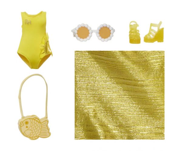 Rainbow High: Păpușă fashion Sunny de plajă cu haine pentru stat la soare