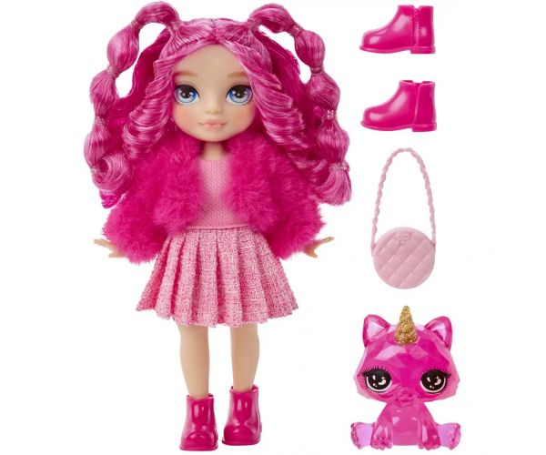 Rainbow High: Păpușă mică Magenta cu accesorii