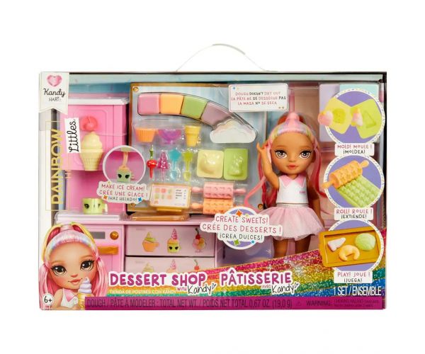Rainbow High: Set de joacă Cofetărie cu păpușa Kandy Hart