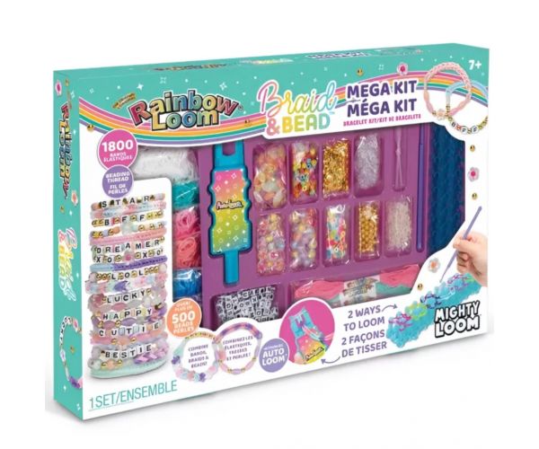 Rainbow Loom: Set uriaș pentru brățări elastice și pentru șiraguri de mărgele