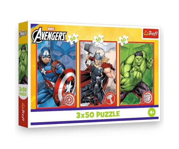 Răzbunătorii: Eroii noștri 3x50 bucăți puzzle - Trefl