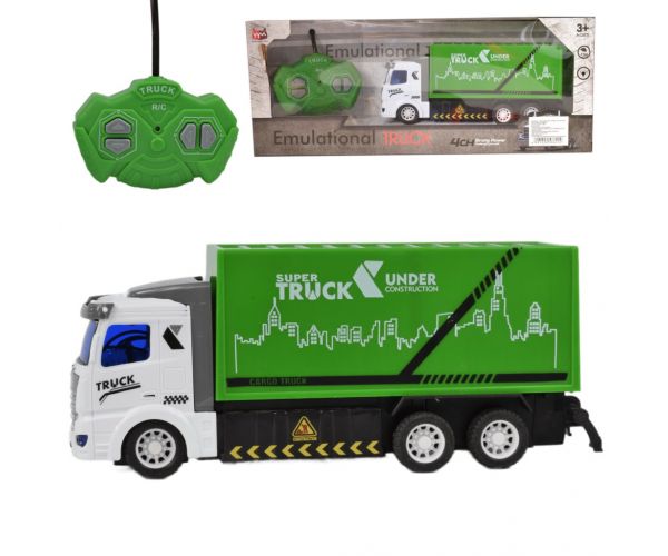 RC Távirányítós hulladékszállító teherautó fénnyel 1/48 27MHz 20cm