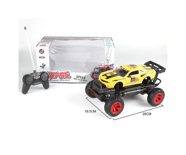 RC Galben Off-Road Camaro cu telecomandă muscle car cy lumini MHz 1/14